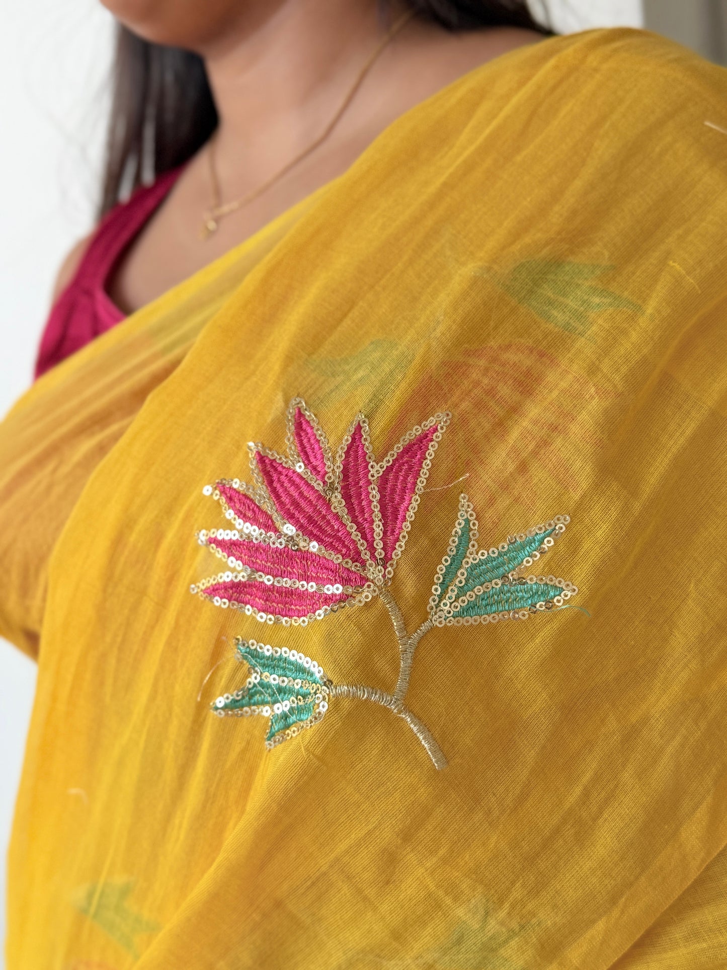 Yellow Lotus Mulmul Cotton