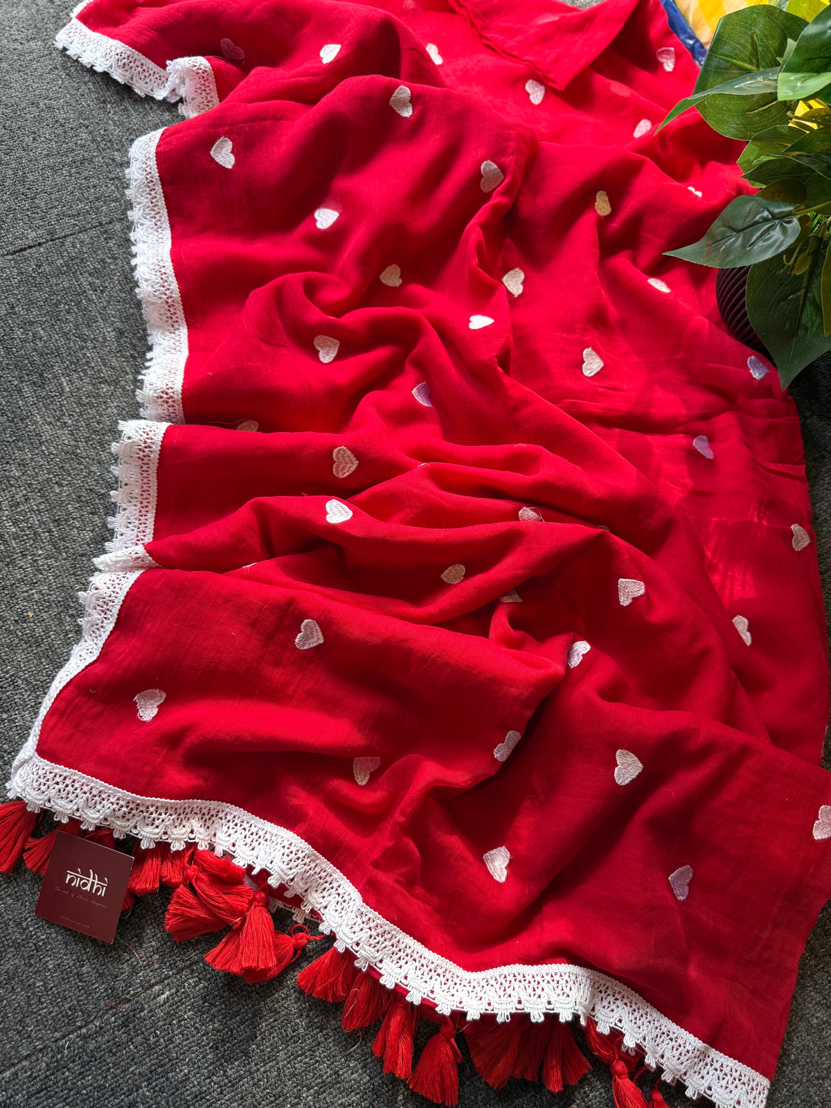 Heart Lace Border Saree