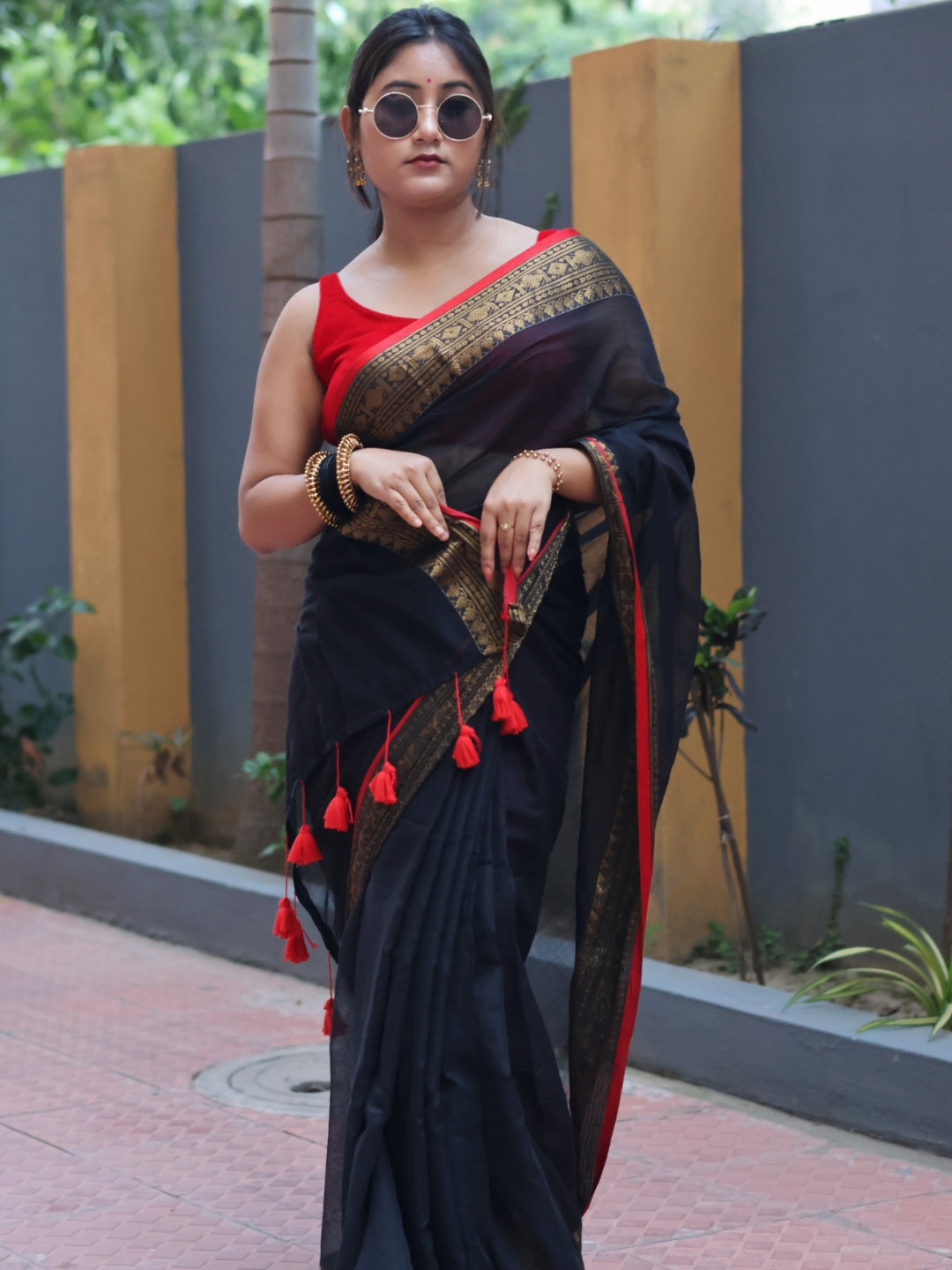 Kasavu Black Mull Cotton Saree