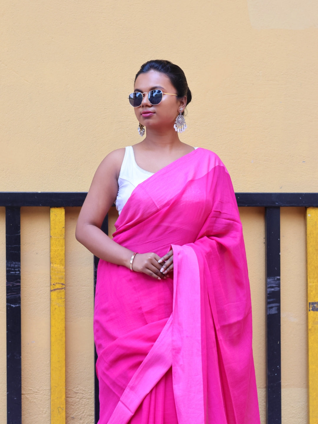 Pink Petal Mulmul Cotton Saree