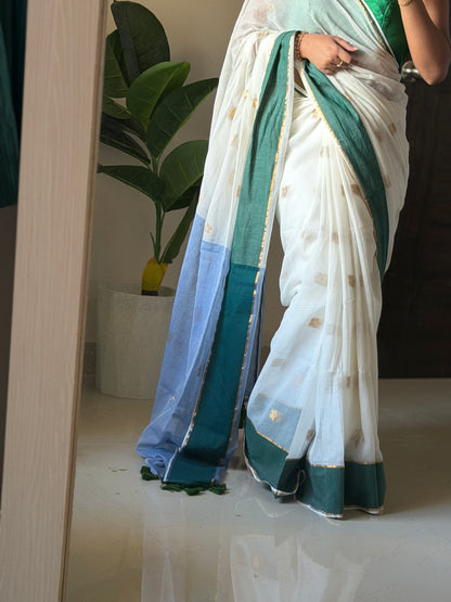 COTTON ZARI FLORAL BUTTA SAREE
