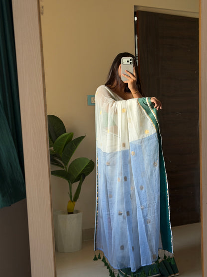COTTON ZARI FLORAL BUTTA SAREE