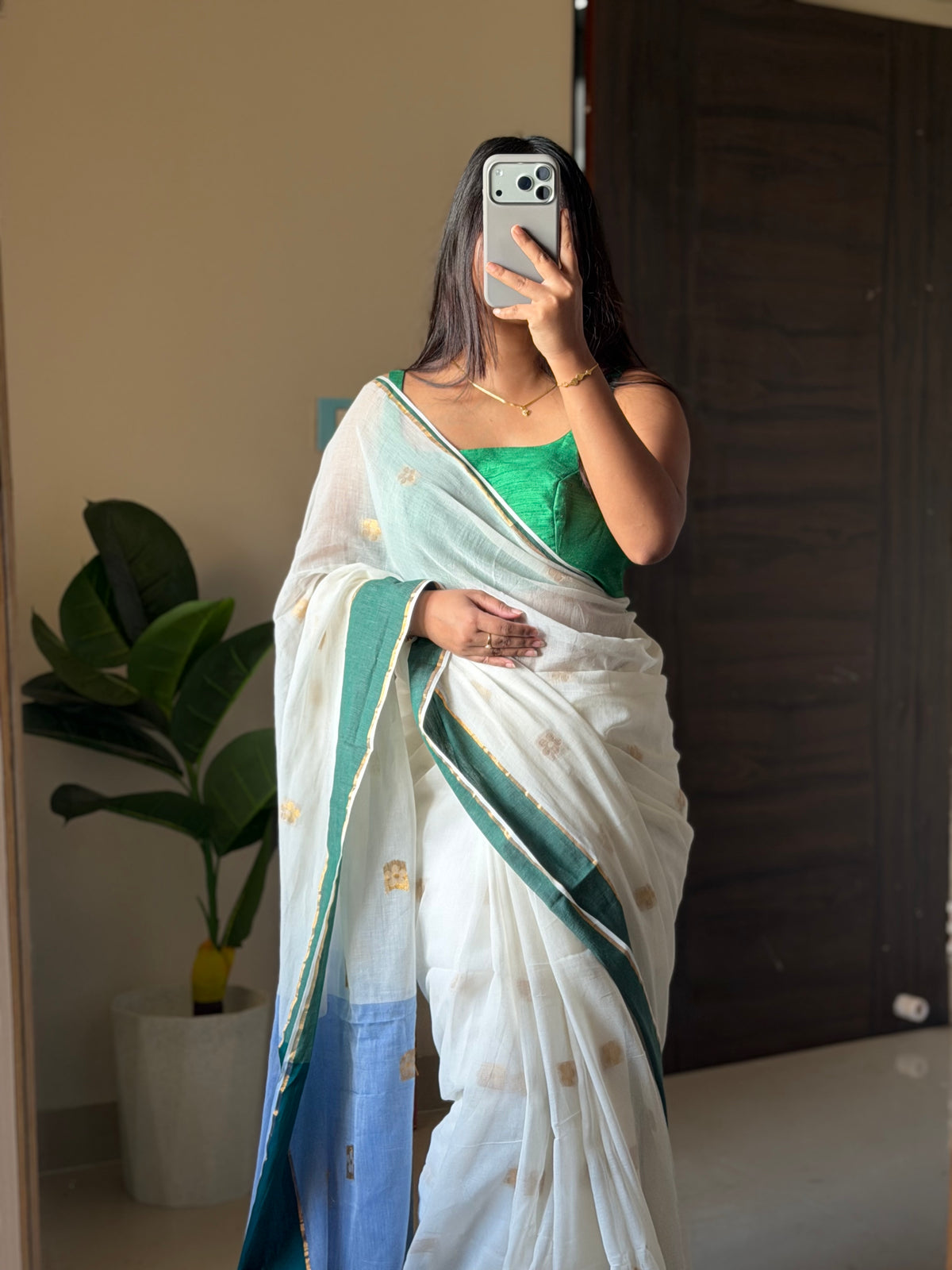 COTTON ZARI FLORAL BUTTA SAREE