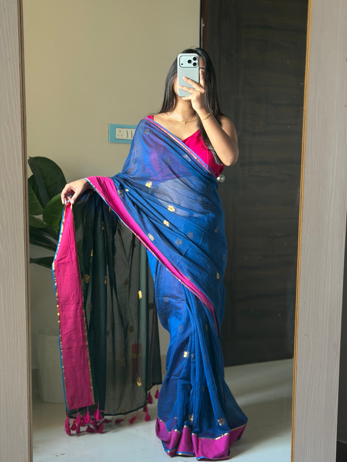 Royal Blue Zari Saree