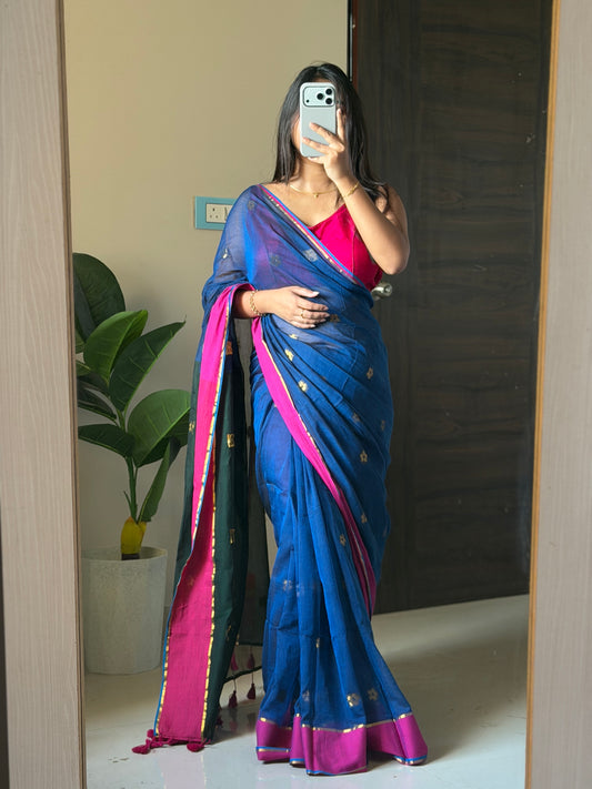 Royal Blue Zari Saree