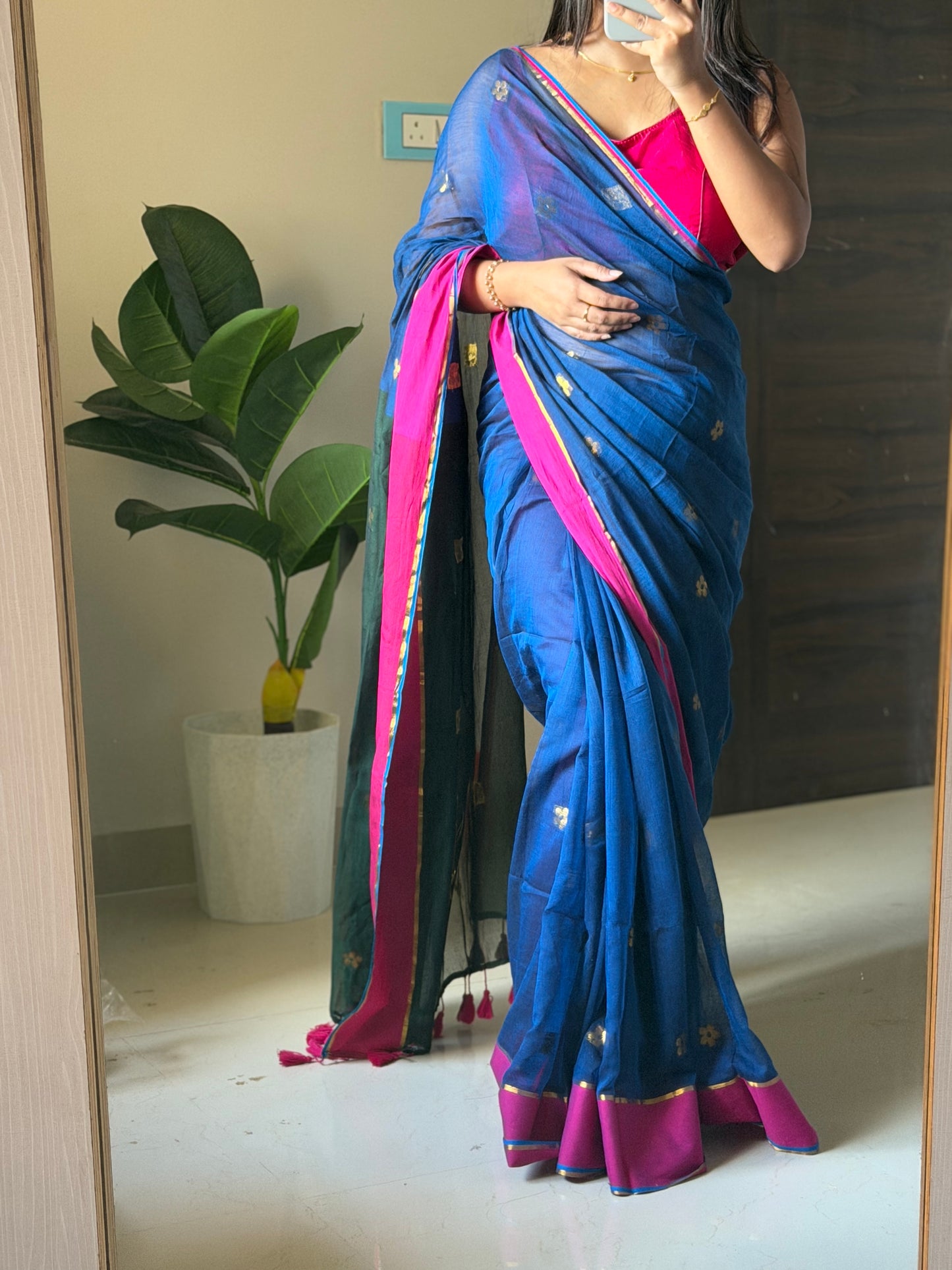 Royal Blue Zari Saree