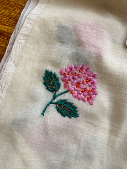 Flower Embroidery  Mulmul Cotton