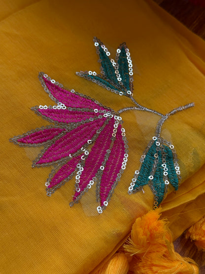 Yellow Lotus Mulmul Cotton