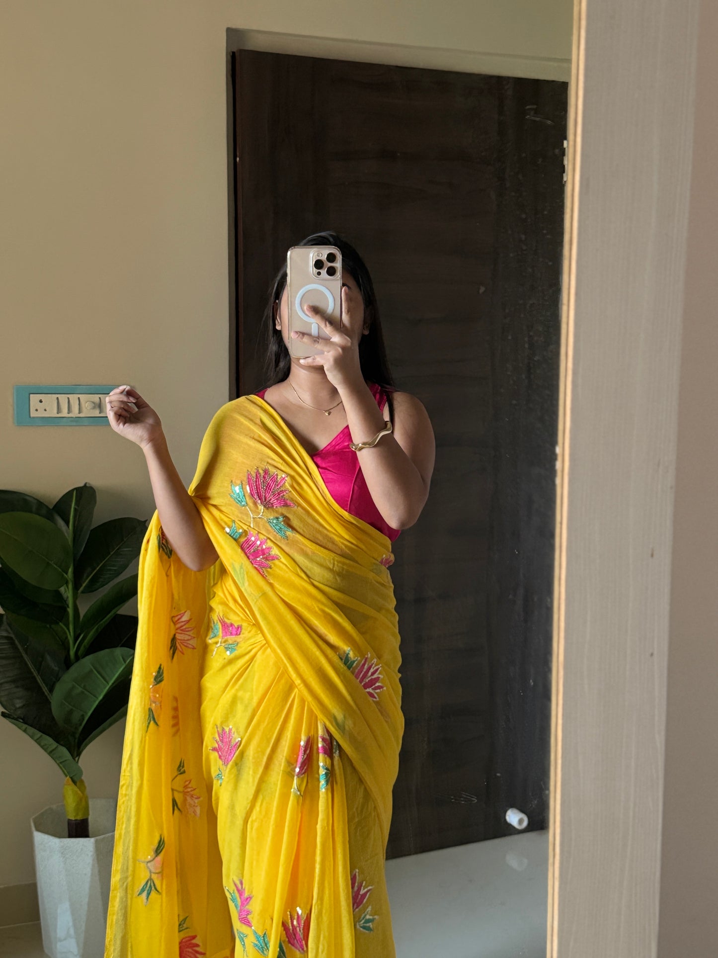 Yellow Lotus Mulmul Cotton