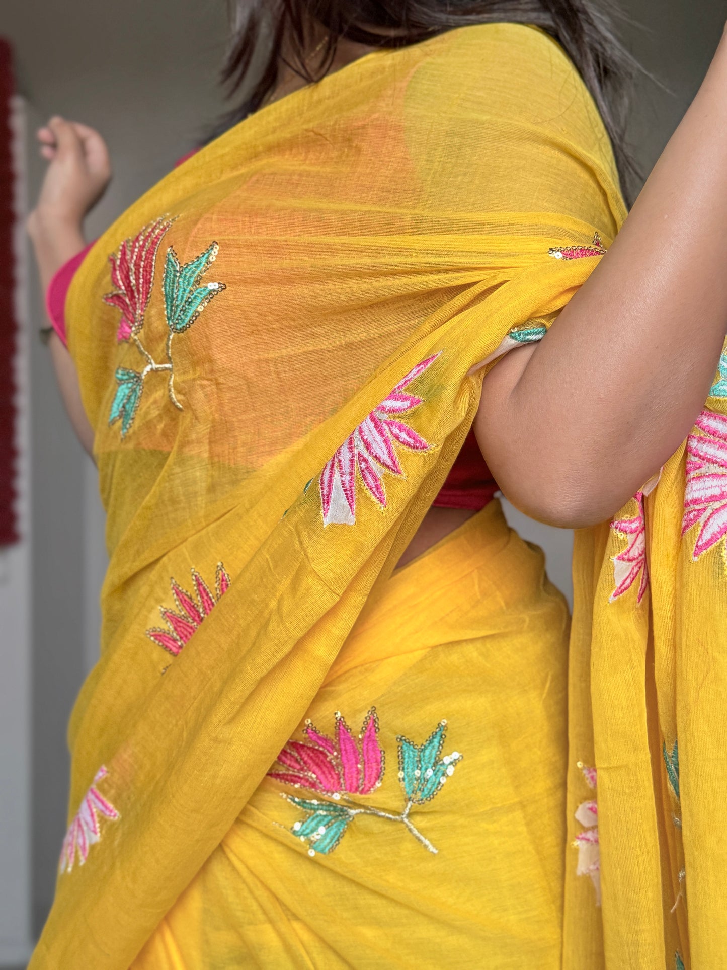 Yellow Lotus Mulmul Cotton