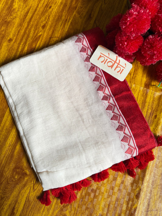 Red &White Mul Cotton