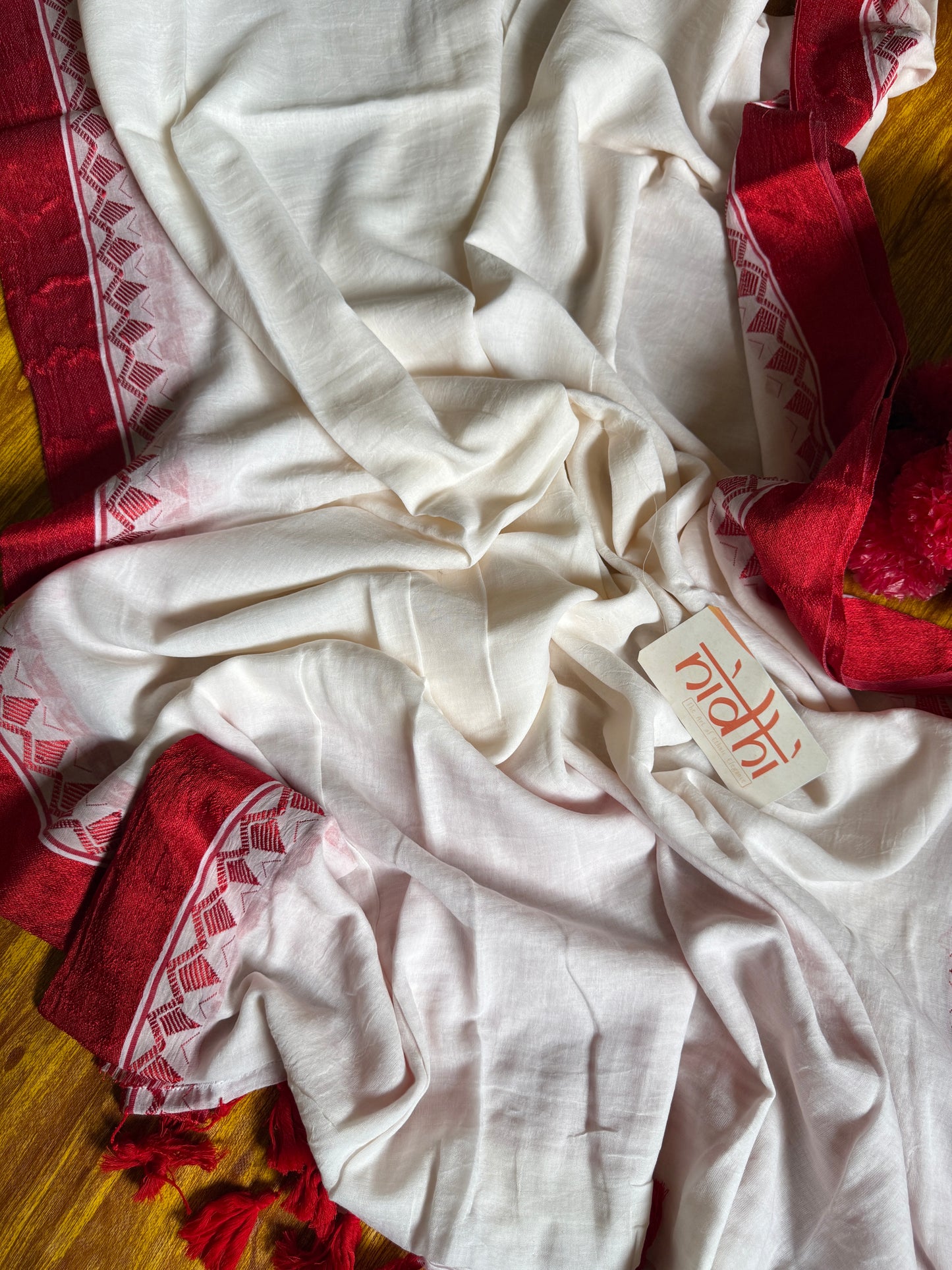 Red &White Mul Cotton
