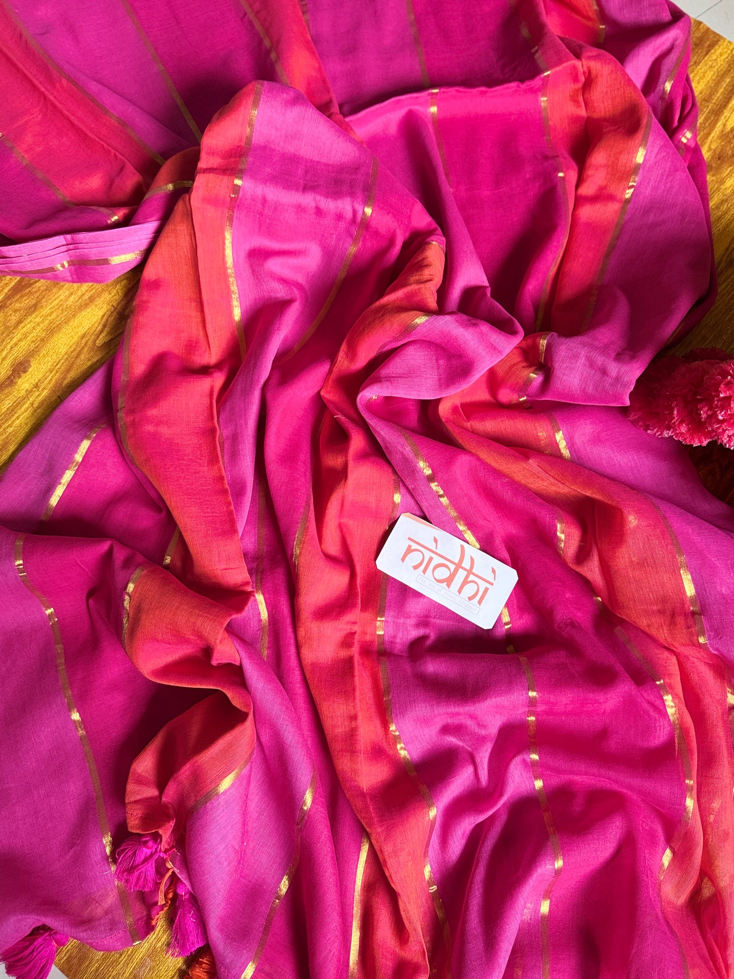 Zari Strips Mul Cotton