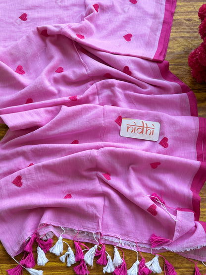 Pink Love Mulmul Cotton