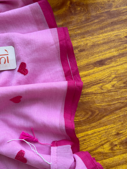 Pink Love Mulmul Cotton