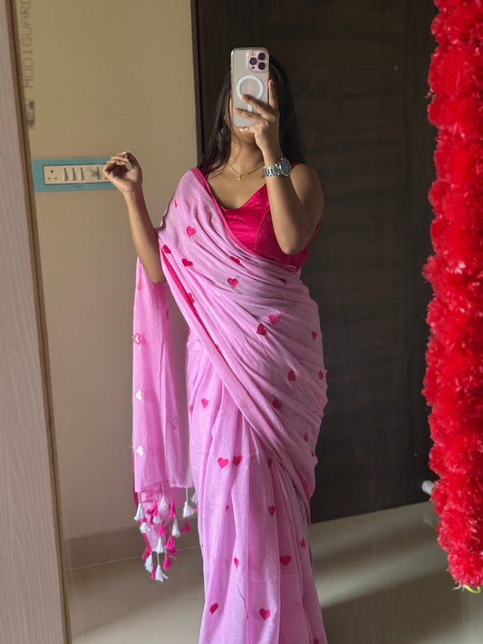 Pink Love Mulmul Cotton