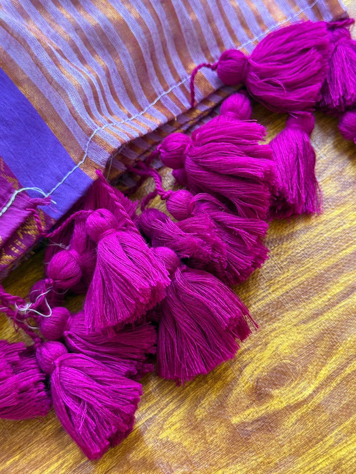 Stripe Motif Border Mul cotton saree