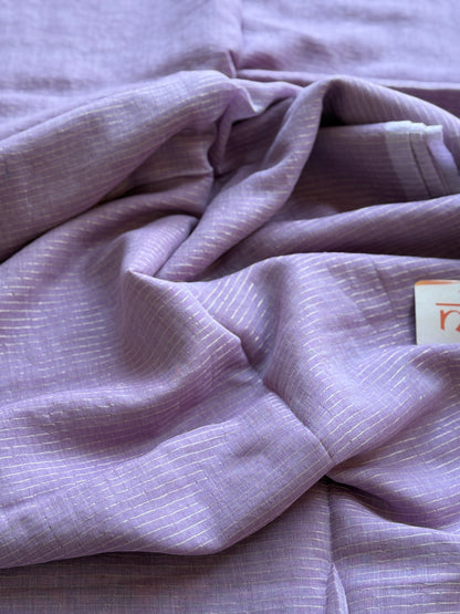 lavender Striped  Mul Cotton Saree