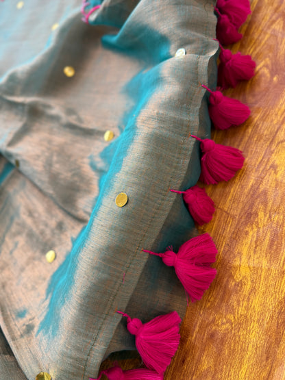 Scallop border tissue saree