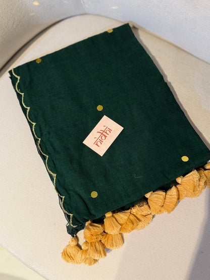 Scallop Border Mul Cotton Saree