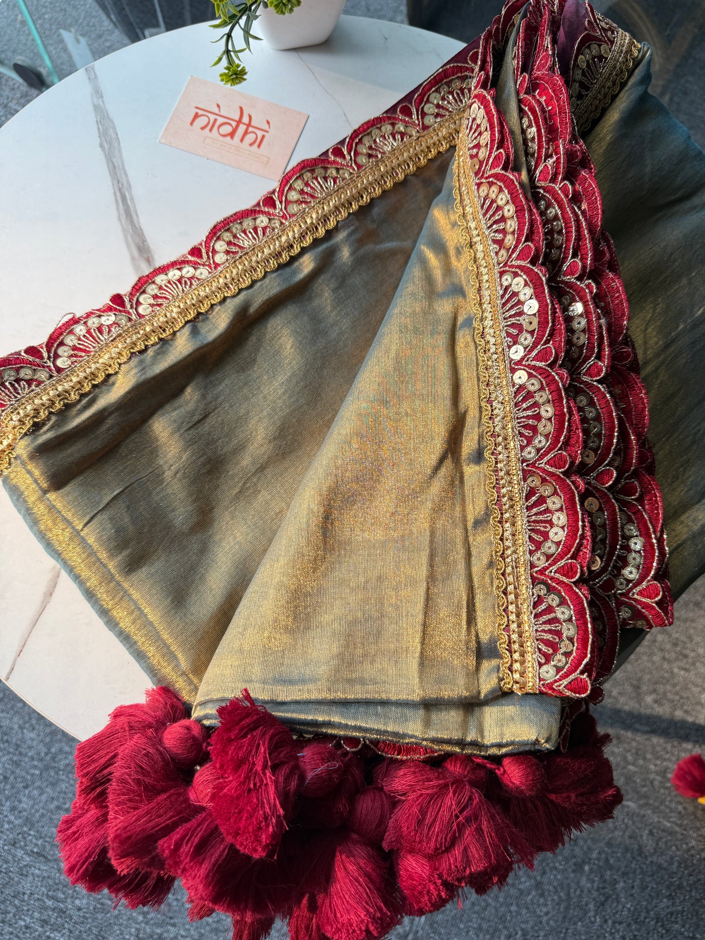 Maroon Royal Border Saree