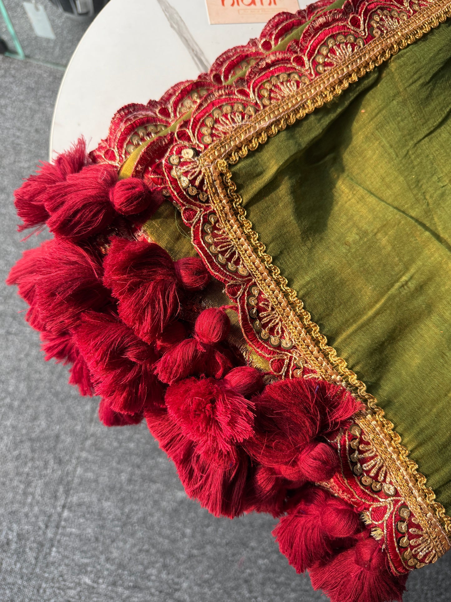 Olive Glow Tissue Saree