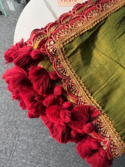 Olive Glow Tissue Saree