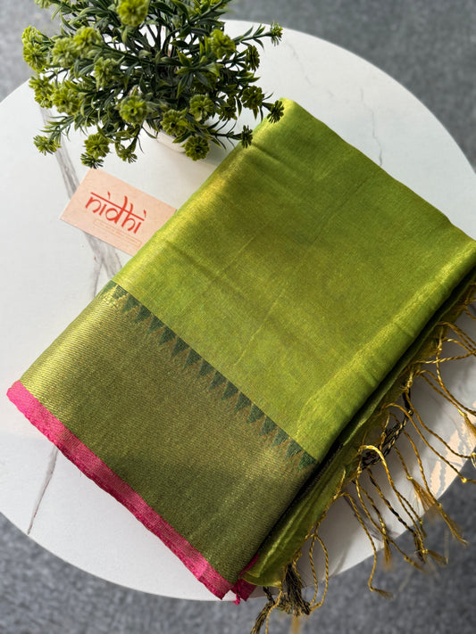 Green Temple Tissue Saree