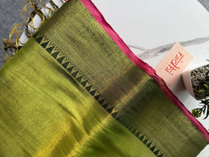 Green Temple Tissue Saree