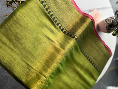 Green Temple Tissue Saree