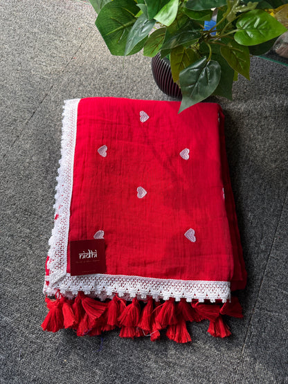 Heart Lace Border Saree