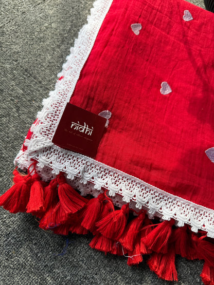 Heart Lace Border Saree