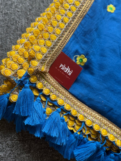 Flower lace Mulmul Saree