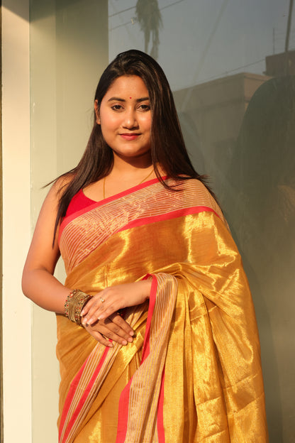 Royal Sun Glow Tissue Saree