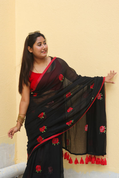 Scarlet Rose Charm Mul Cotton Saree