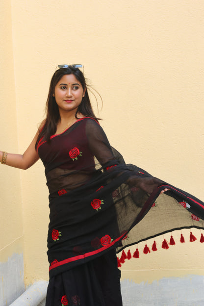 Scarlet Rose Charm Mul Cotton Saree