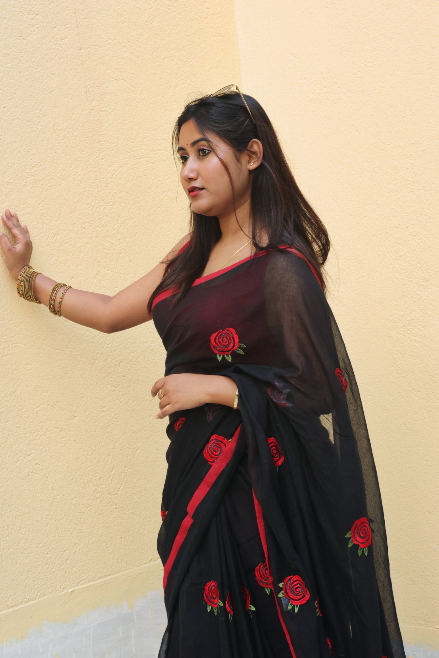 Scarlet Rose Charm Mul Cotton Saree