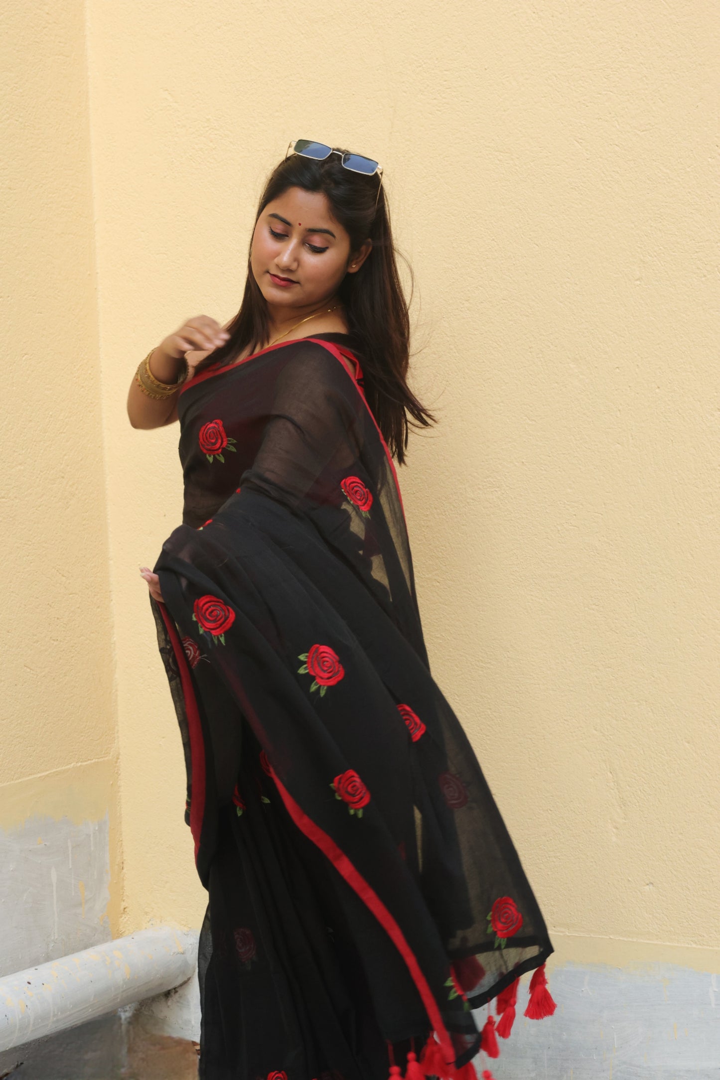 Scarlet Rose Charm Mul Cotton Saree