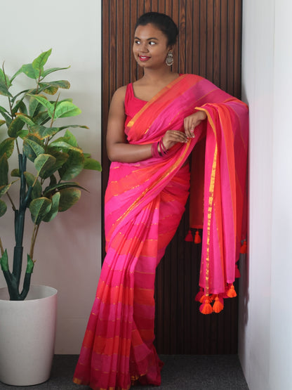 Zari Strips Mul Cotton