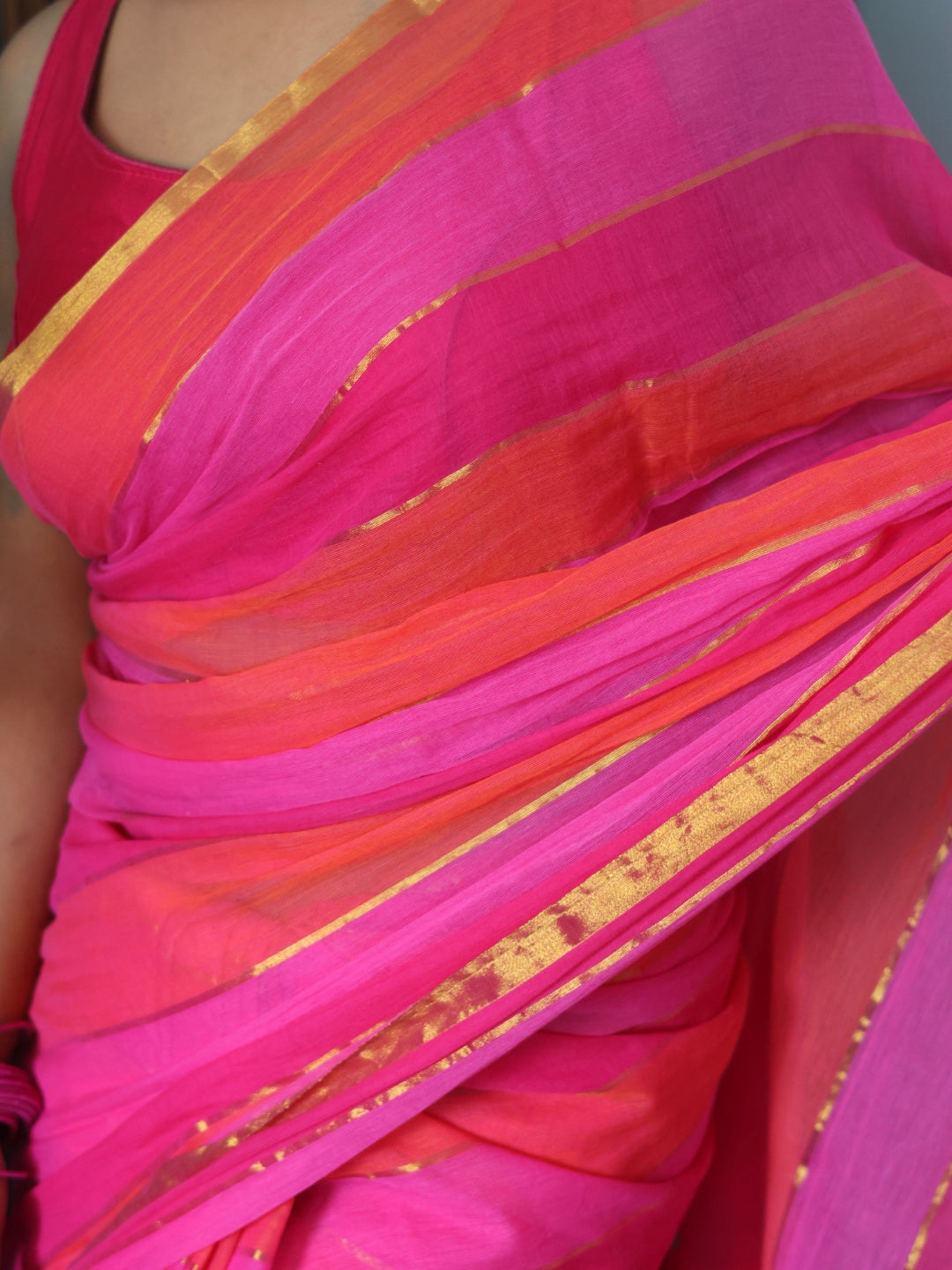 Zari Strips Mul Cotton