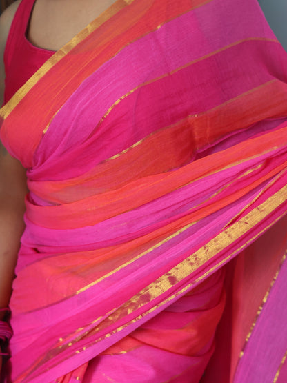 Zari Strips Mul Cotton