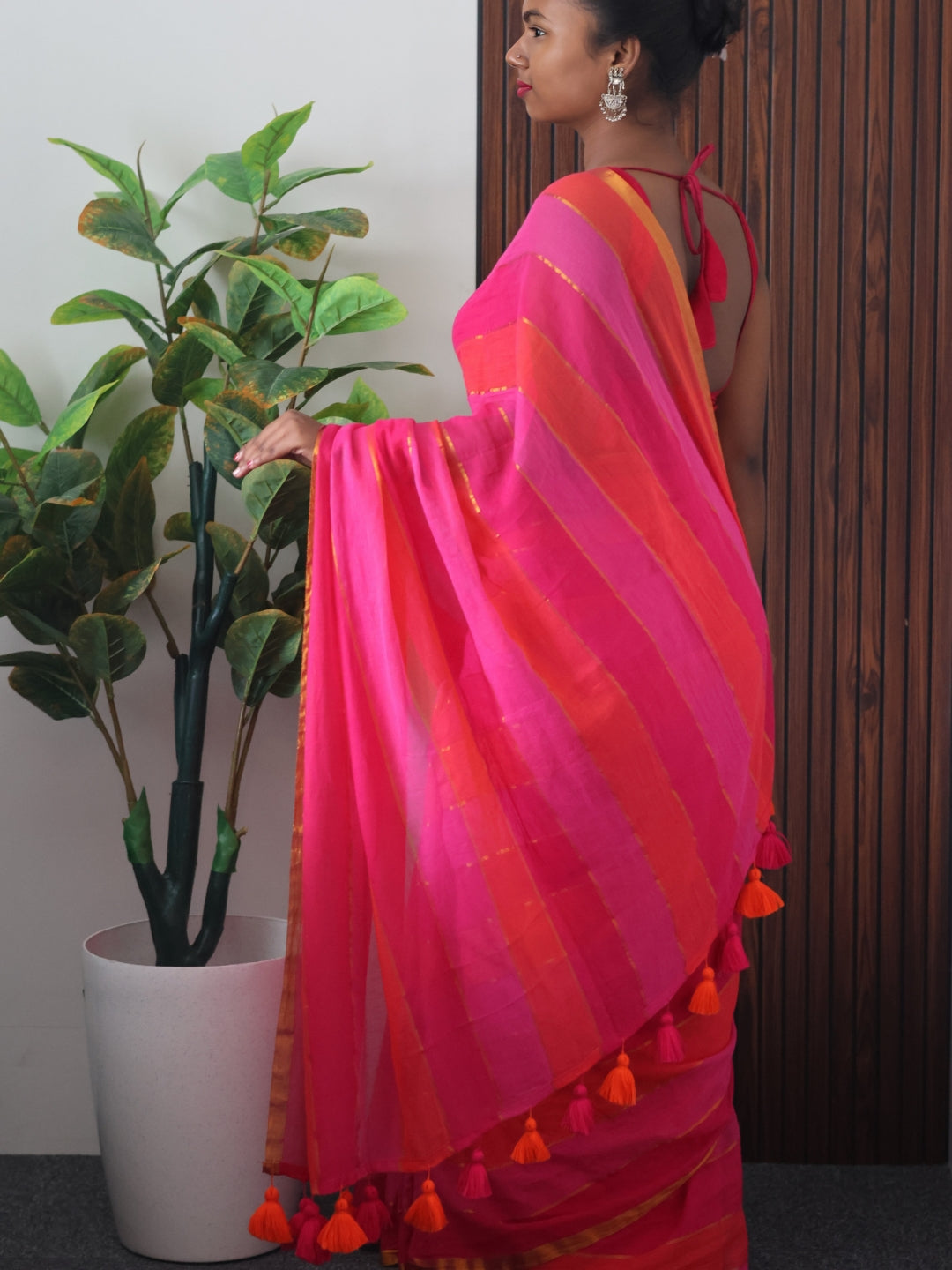 Zari Strips Mul Cotton