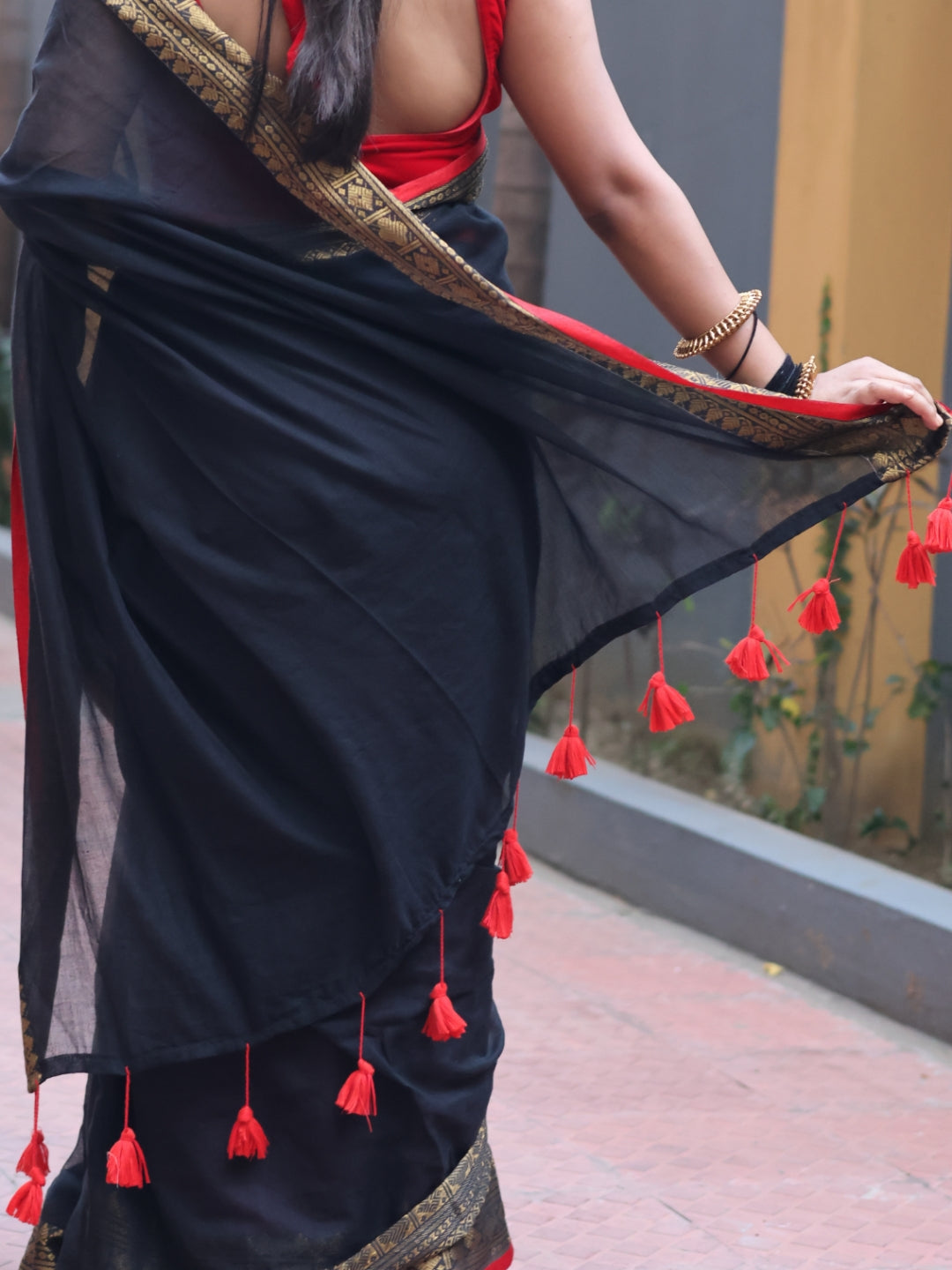 Kasavu Black Mull Cotton Saree