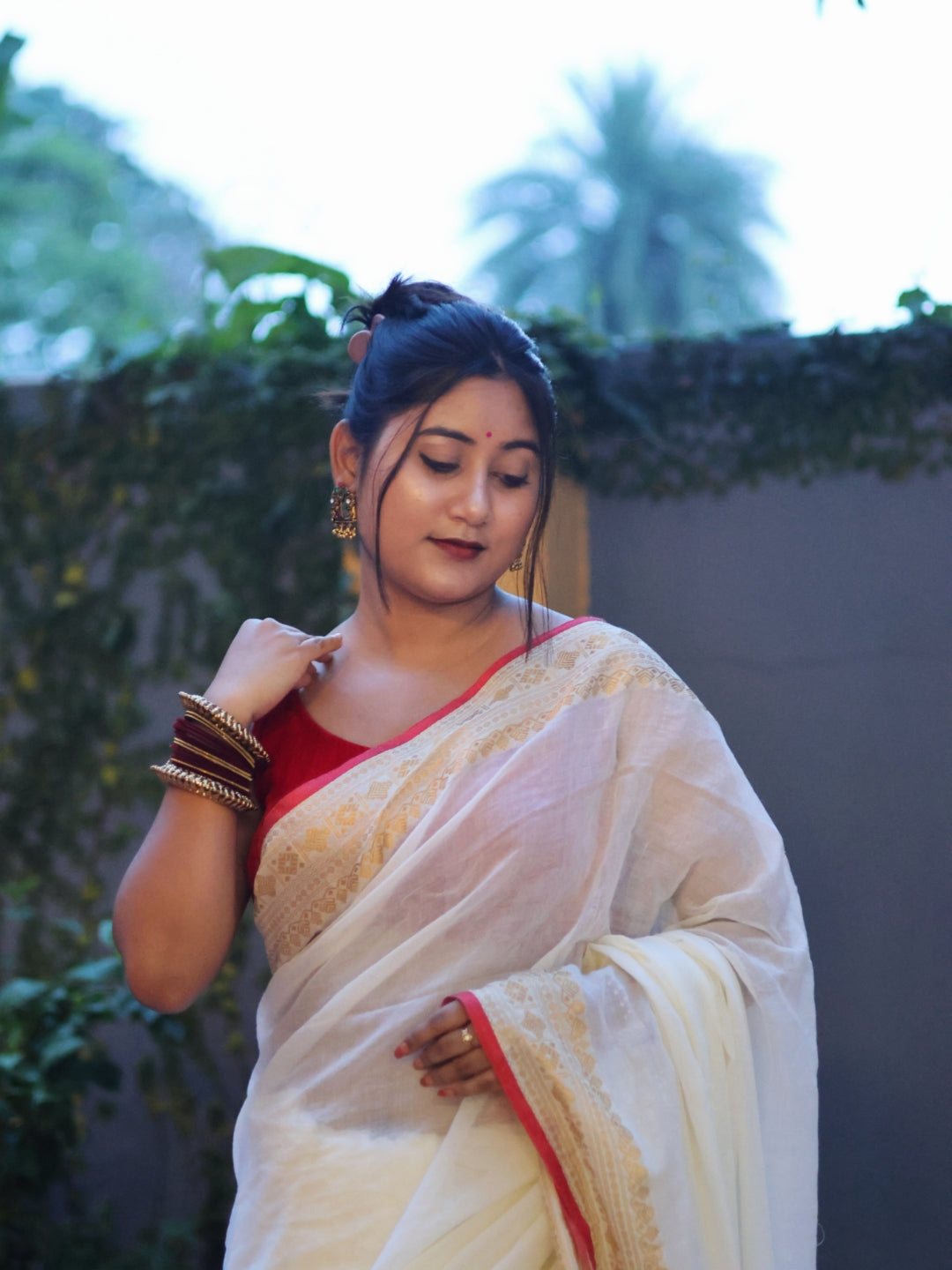 Kasavu White Mull Cotton Saree
