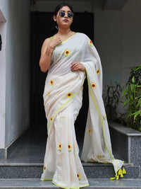 Sunflower Mulmul Cotton Saree