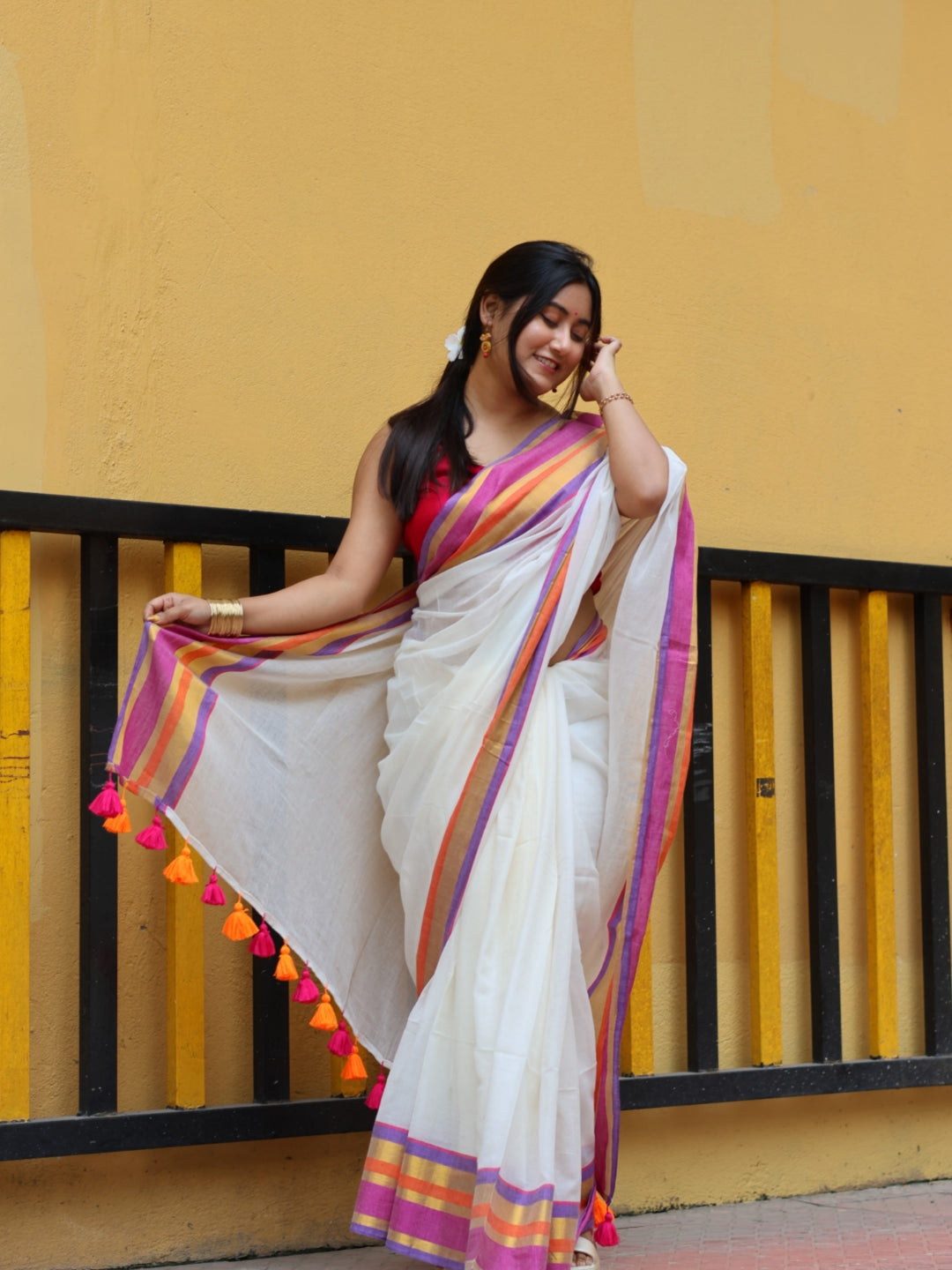 Utsavi Mulmul Cotton Saree